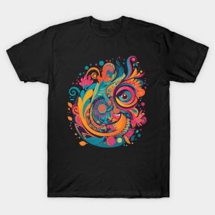 Face, Abstract, Psychedelic, Surrealistic, Colorful Face T-Shirt